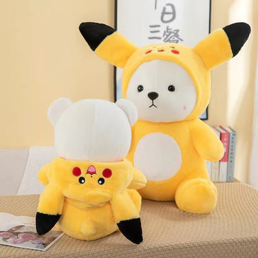 12* Inches Premium 2in1 Hoodie Pikachu Bear Stuff Toy
